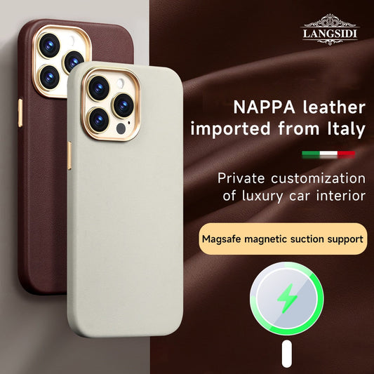 Carcasa iPhone Magsafe Cuero Italiano Premium